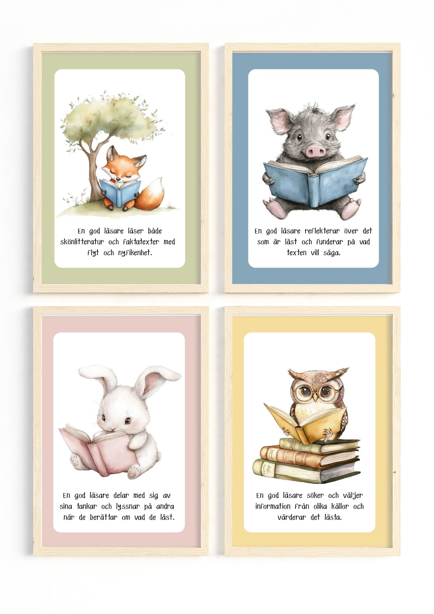 En god läsare, set om 8 stycken - Poster