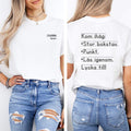 Kom ihåg, tryck fram och baksida - T-shirt