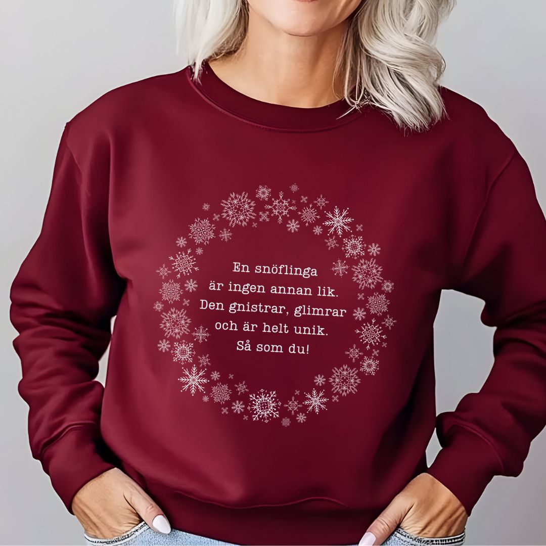 En snöflinga är ingen annan lik - Collegetröja