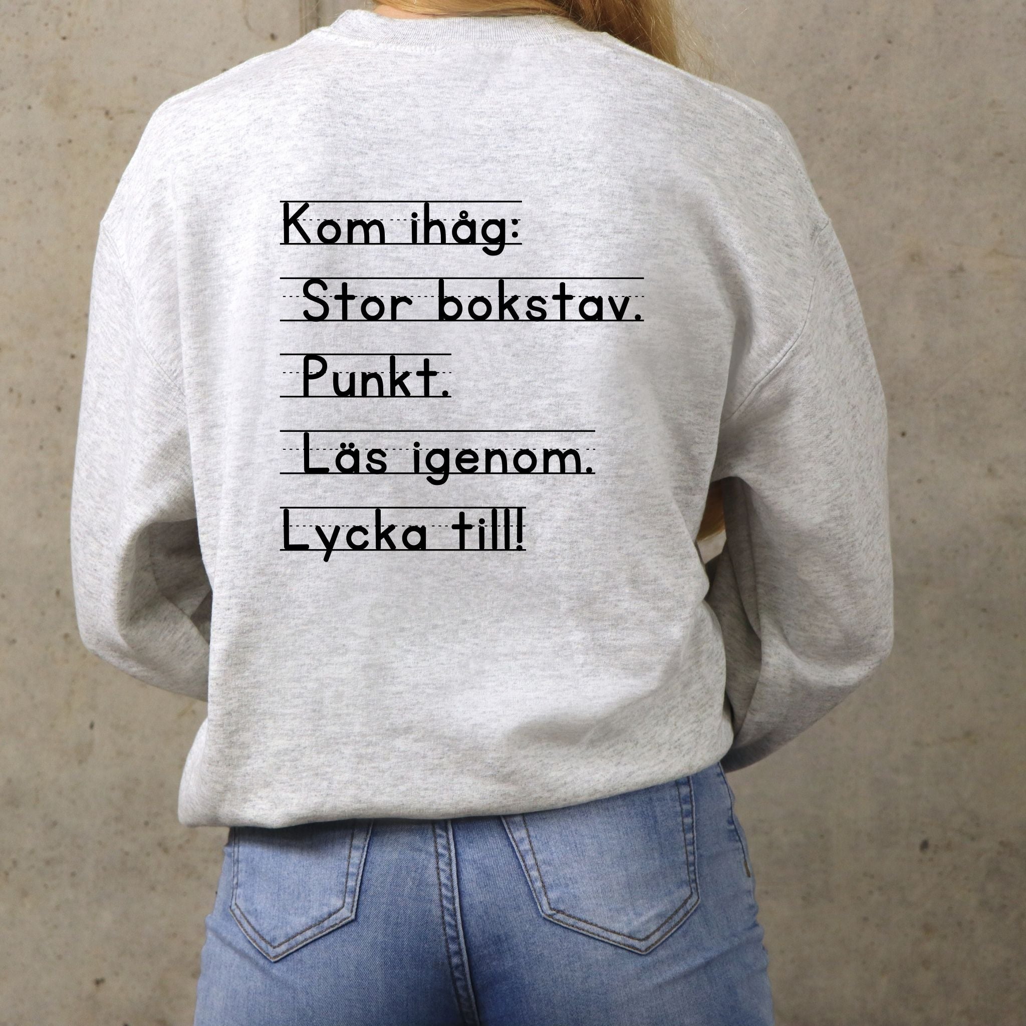Skrivregler Ryggtryck - Collegetröja